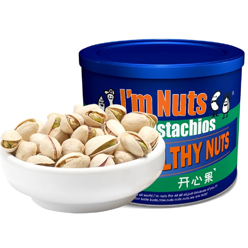 爱慕纳思I`mnuts网红零食铁罐开心果255克  红色  