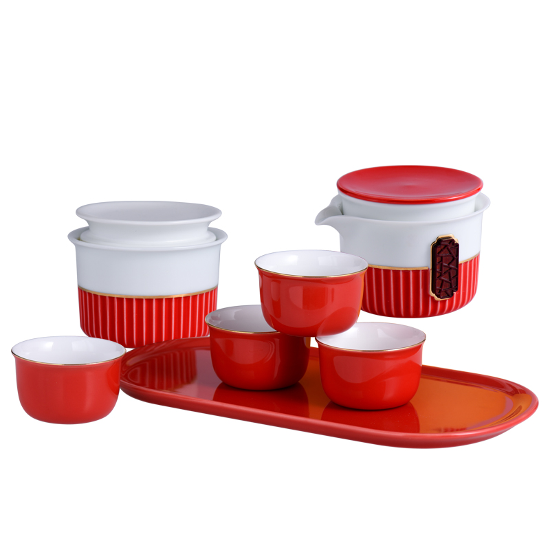 唯都尚品红韵茶具套装W-H14（单位：套） 红色