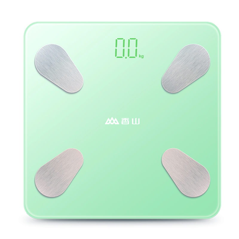 香山 体脂秤精准体重秤 电子秤人体家用称重体重计高精度人体秤 蓝牙app12项身体数据监测 F3绿  绿色  