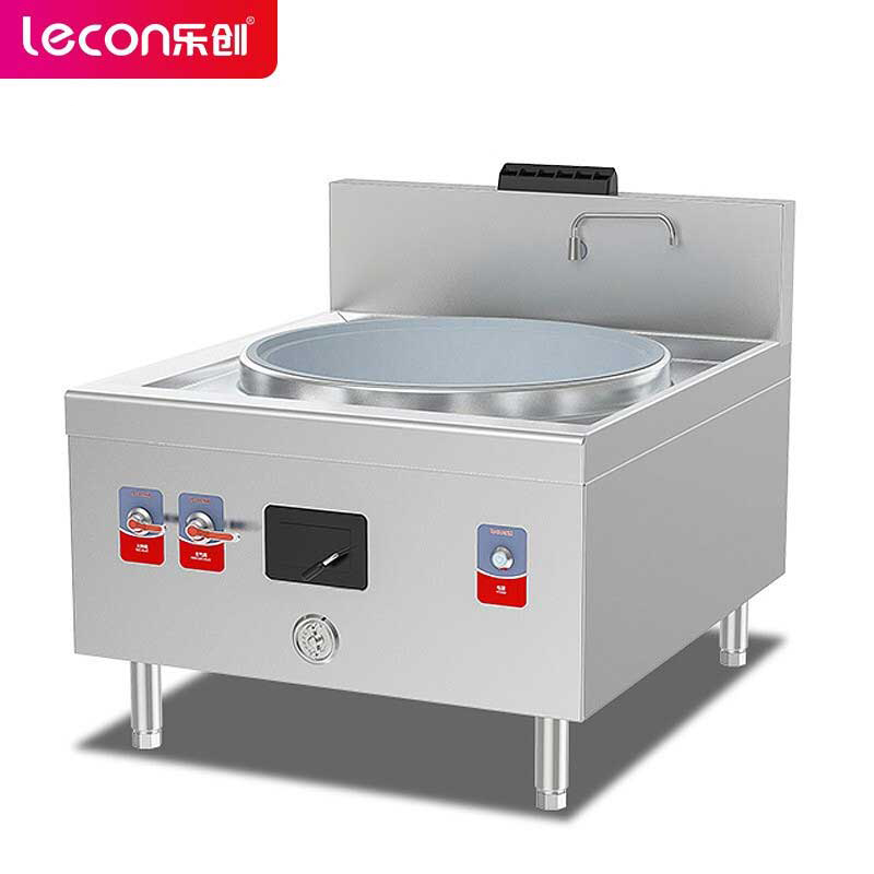 乐创（Lecon）商用燃气单头大锅灶 1000型锅径1000 天然气/液化气可选酒店饭堂炒灶 LC-J-DD100  不锈钢色  