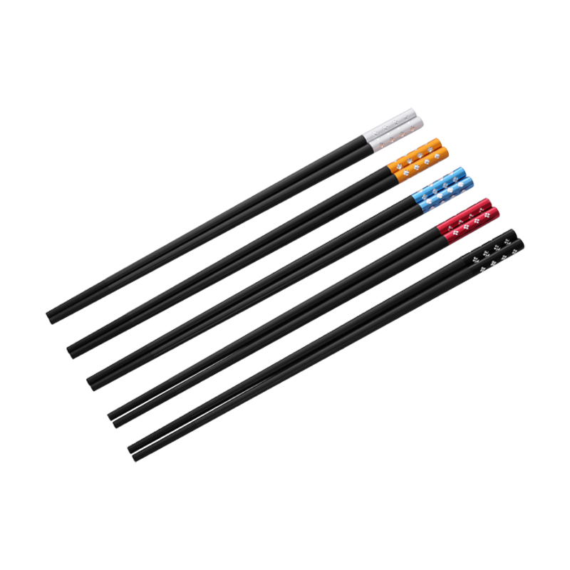 国风梅花钻分食合金筷5双GF-0421（单位：套） 黑色