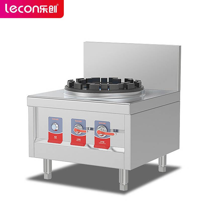 乐创（Lecon）商用燃气单头低背矮汤炉 天然气/液化气可选酒店厨房企业燃气灶 LC-J-DA1  不锈钢色  
