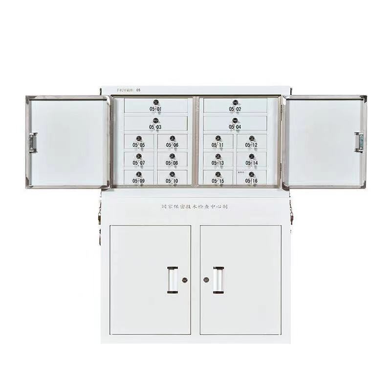 仕必得（SHIBIDE)手机屏蔽柜考场会议室5G信号屏蔽柜保管柜物理屏蔽16格加中底柜二节组合  银色  