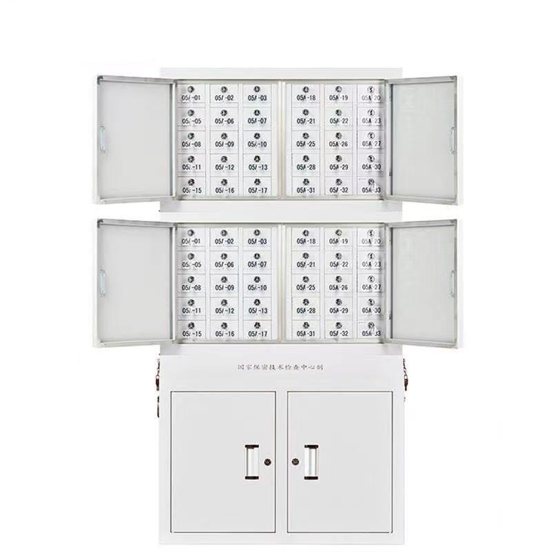 仕必得（SHIBIDE)手机屏蔽柜60格考场会议室5G信号屏蔽柜保管柜物理屏蔽30格加30格加中底柜三节组合  银色  