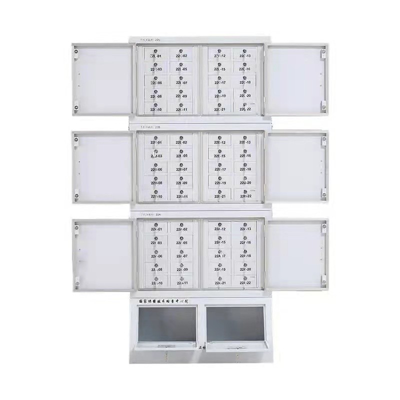 仕必得（SHIBIDE)手机屏蔽柜60格考场会议室5G信号屏蔽柜保管柜物理屏蔽20格加20格加20格加小底柜四节组合  银色  