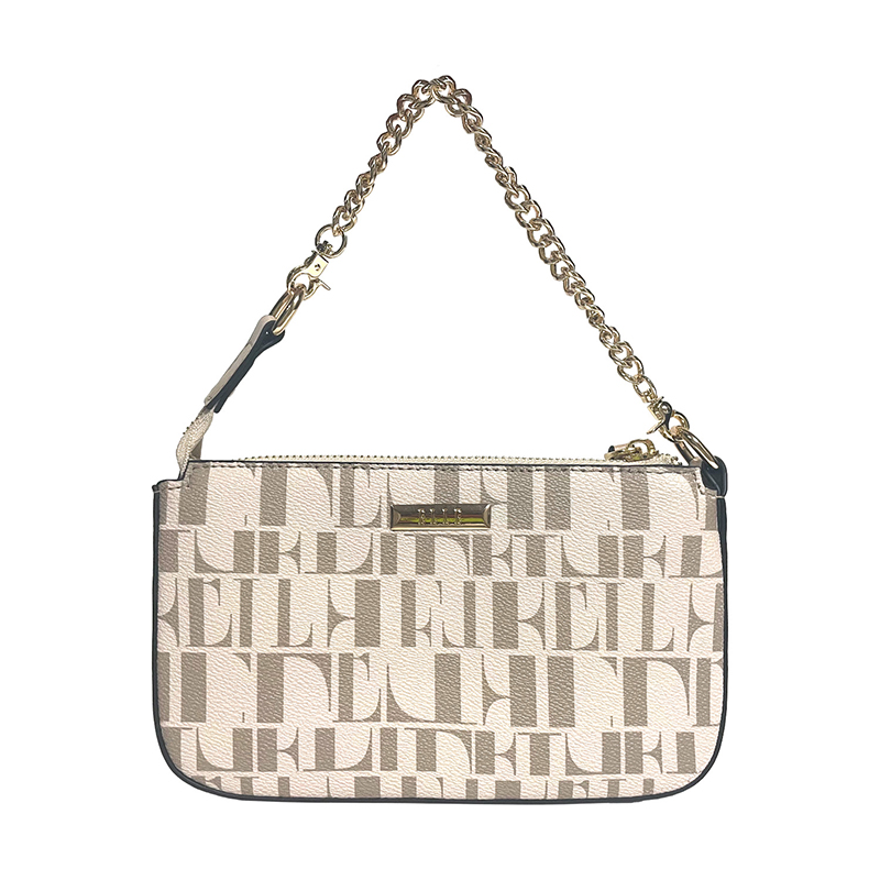 ELLE 经典老花LOGO斜挎包腋下包单肩包 米色 GH162P90382  自然色  