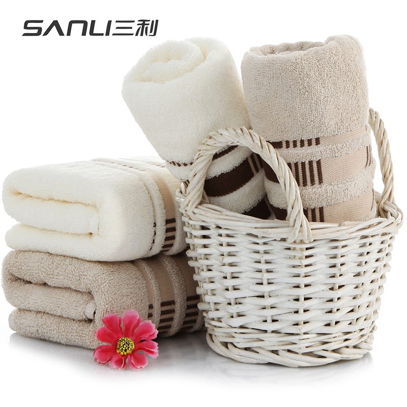 三利 纯棉毛巾简欧面巾双条礼盒装（单位：套） 混色