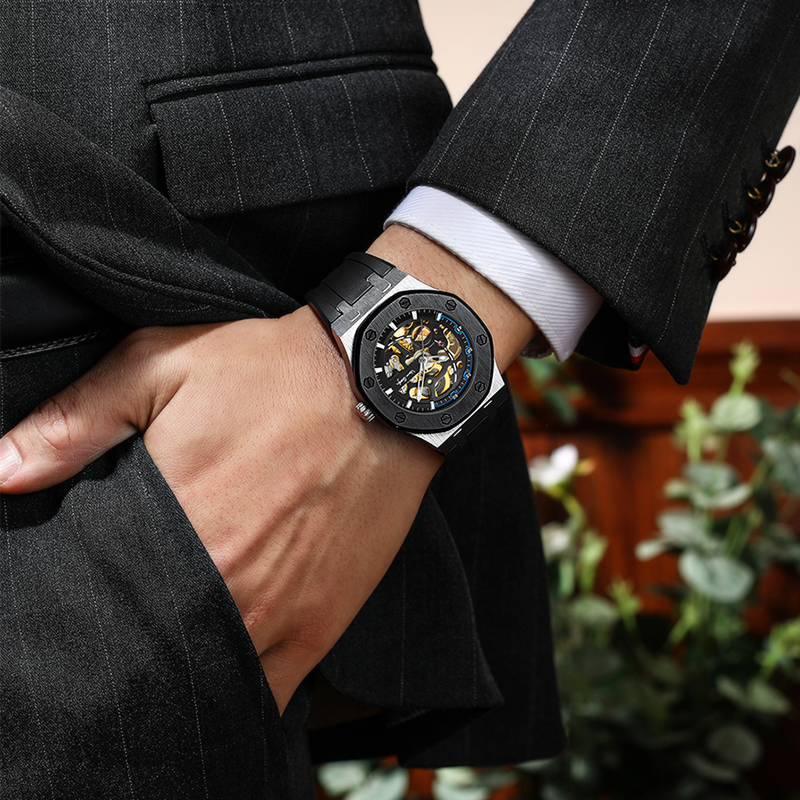 梵高(Vangogh)全自动机械男表艺术家&middot;空城计系列 骷髅44mm  银色  