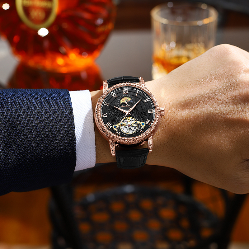 梵高全自动机械男表曜金向日葵系列 44mm  银色  