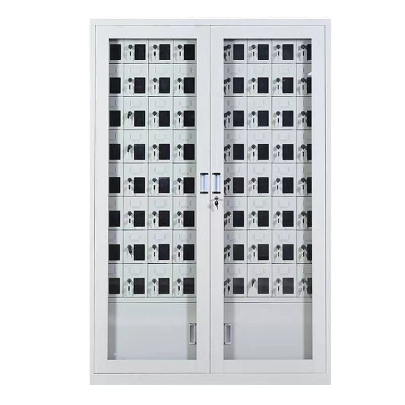 仕必得（SHIBIDE)手机存放柜工具充电柜72门存放款电子设备管理柜学校宿舍手机保管柜钢制带外门钢化玻璃  银色  