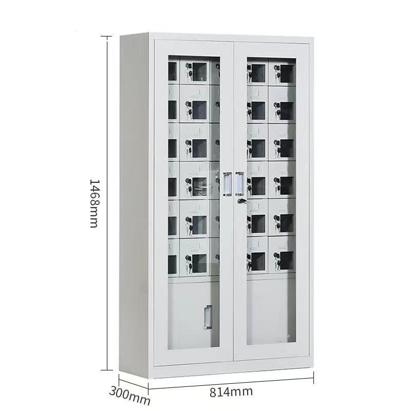 仕必得（SHIBIDE)手机存放柜工具充电柜30门存放款电子设备管理柜学校宿舍手机保管柜钢制带钢化玻璃外门  银色  