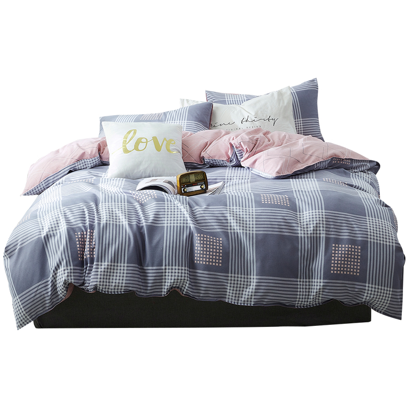 梦洁美颂 磨绒印花四件套 清浅时光 200*2301050100844（单位：套） 混色 蓝色