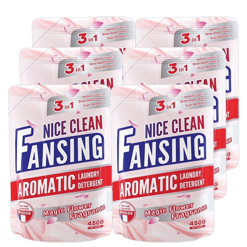 蓝漂HX-361923香氛洗衣液温和洁净机洗手洗袋装450g*6袋  粉色  