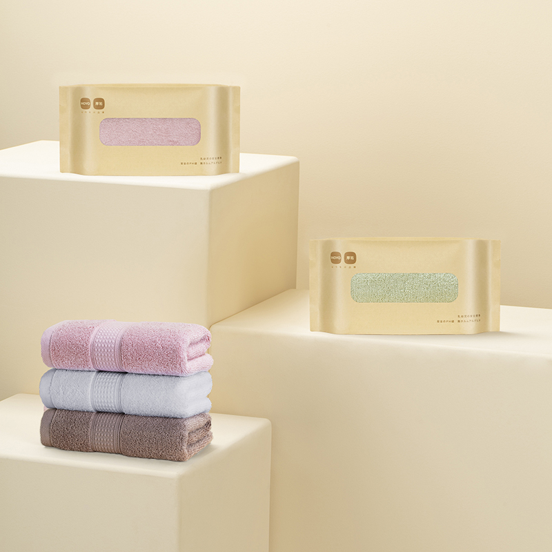 HOYO 臻品长绒棉精装牛皮纸单条毛巾 7181 纯白1537 白色