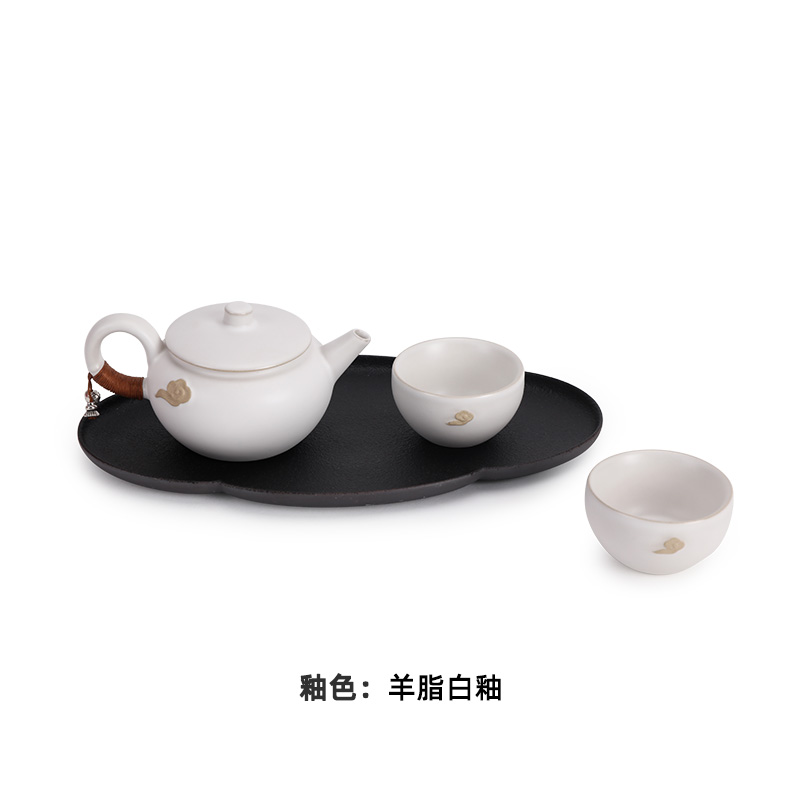 万仟堂（Edenus） 陶瓷茶具套装 羊脂白釉 四件套  白色（单位：套）