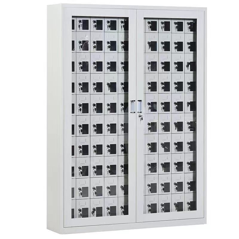 仕必得（SHIBIDE)手机存放柜工具充电柜100门充电款电子设备管理柜学校宿舍手机保管柜钢制带钢化玻璃外门  银色  