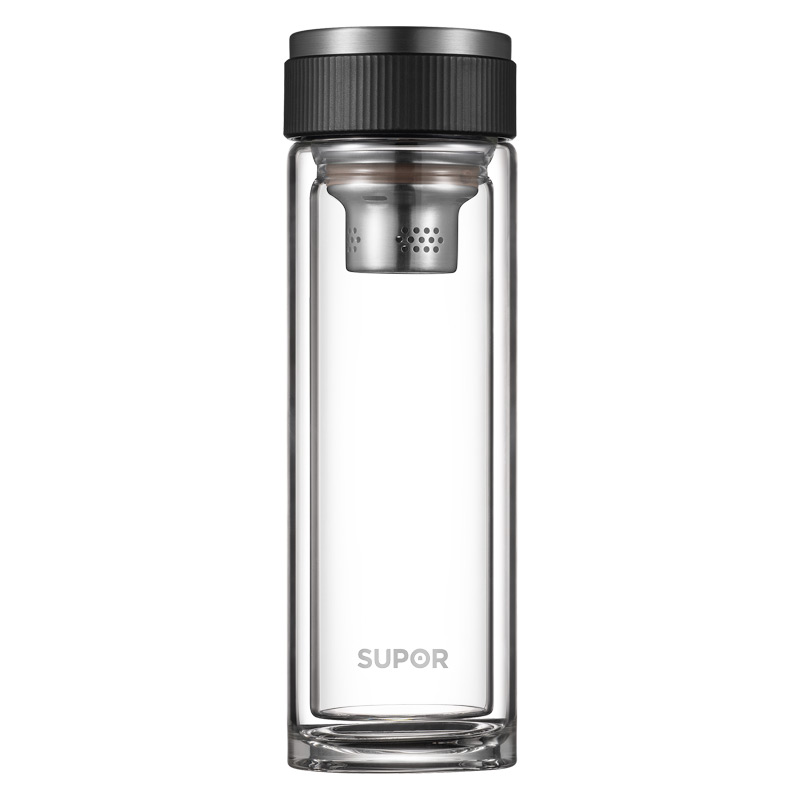 苏泊尔（SUPOR）耐热玻璃杯&middot;尚系列330ML KC33DV10 （单位：个）乌木黑  黑色  