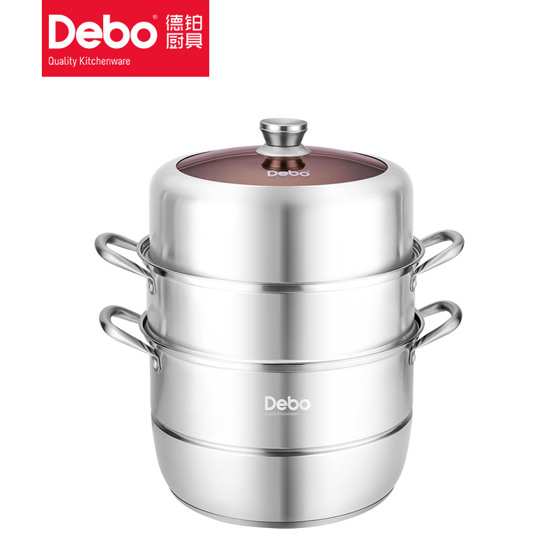 德铂（Debo）玛格丽蒸锅32cm DEP-575 （单位：个） 不锈钢色