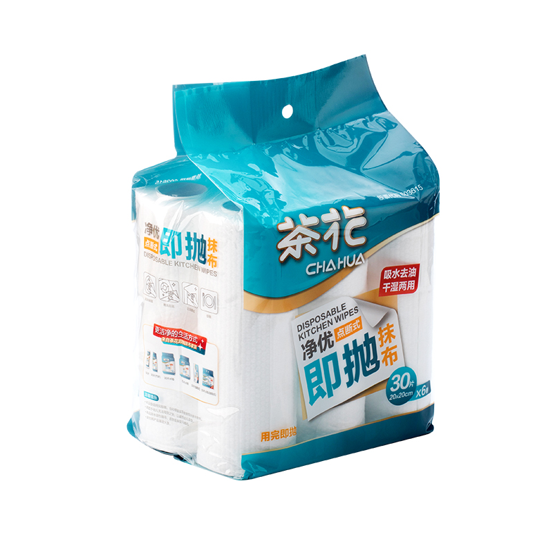 茶花 净优即抛抹布30片*6包315003 白色