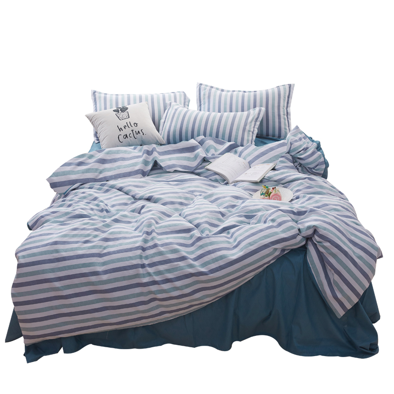 無印良品 晴柔無印&ldquo;纺品&rdquo;磨毛绒四件套 MJ-T2020-8 蓝色