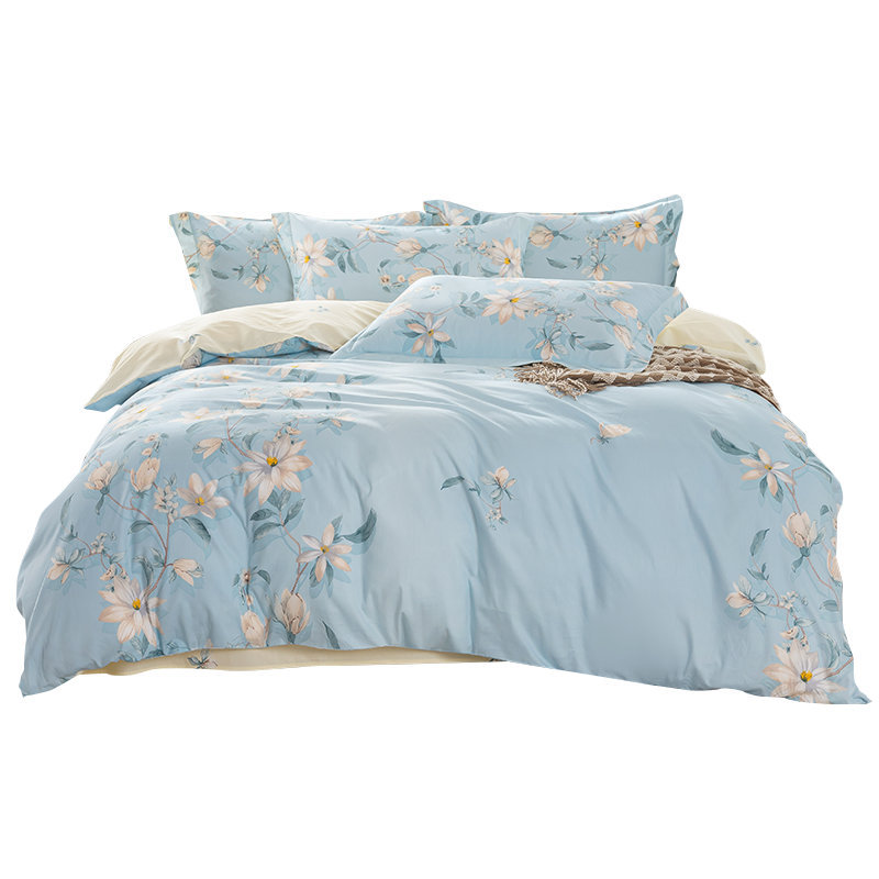 多喜爱-全棉优选四件套 幽兰花语203*229cm 蓝色