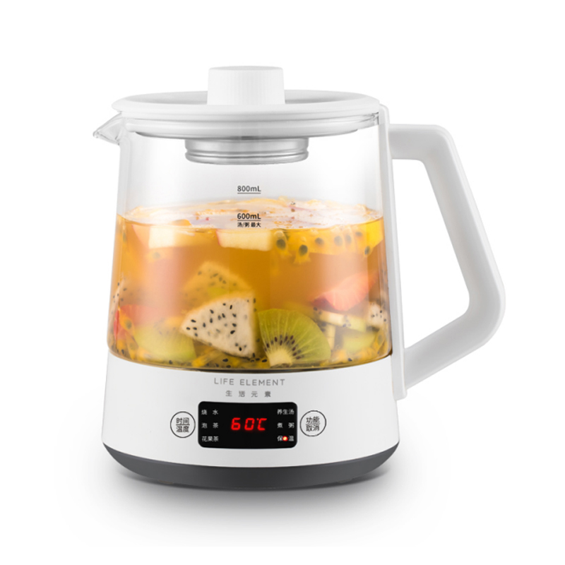 生活元素（LIFE ELEMENT）养生壶 电水壶 煮茶器养生烧水热水电茶蒸黑花茶壶多功能小型迷你自动办公室蒸茶器 I71 台  0.8L 白色
