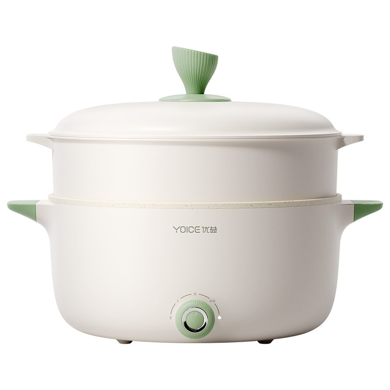 优益（Yoice）Y-DHG10（蒸笼款）电火锅蒸锅 3L容量  布鲁白  