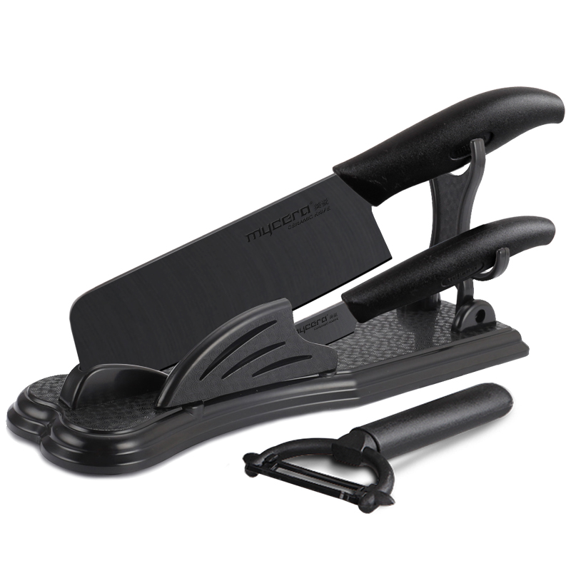 美瓷（mycera）陶瓷刀经典系列陶瓷厨房刀具四件套TES03B-B（单位：套）  黑色  