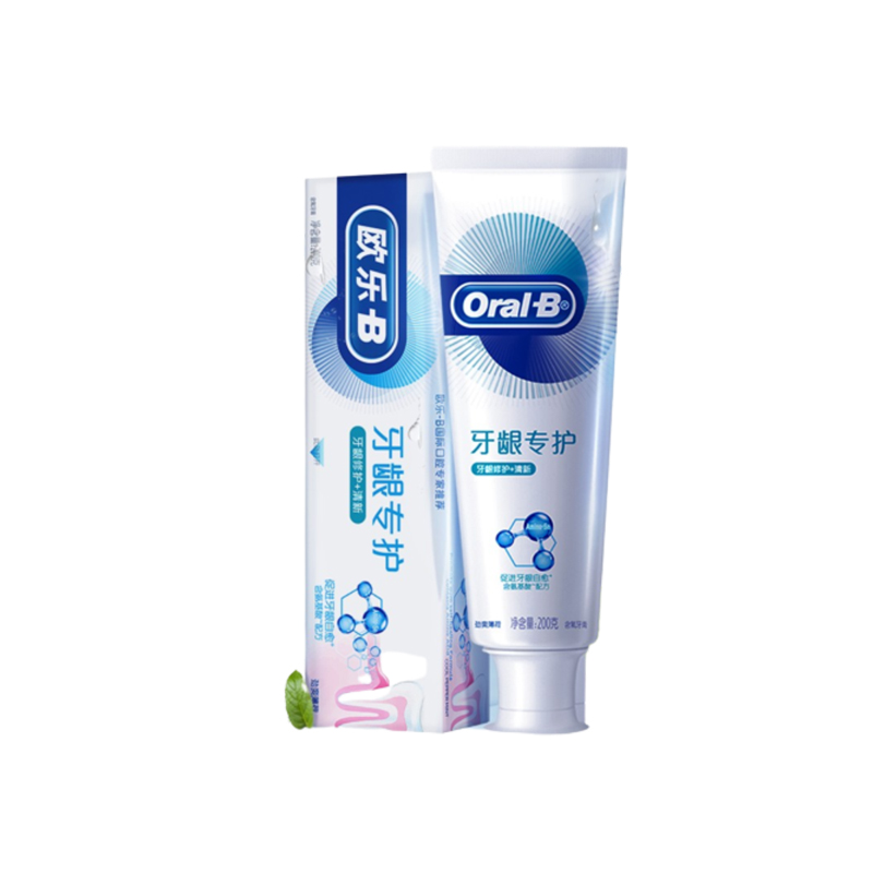 欧乐-B（Oral-B）牙龈专护牙膏（牙龈修护+清新）200g混色（单位： 支）  白色  