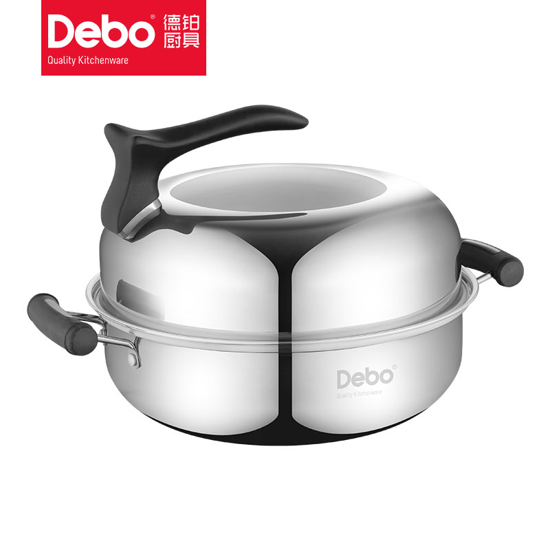 Debo（德铂） 比特堡 汤蒸锅 26cm DEP-277 （单位：个）  不锈钢色  