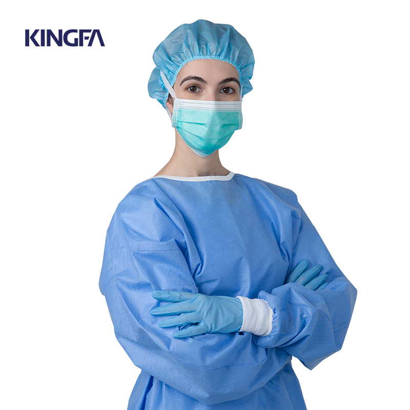 金发KINGFA隔离衣袍式背开式防护衣防护隔离服SMS 隔离衣A01  蓝色  