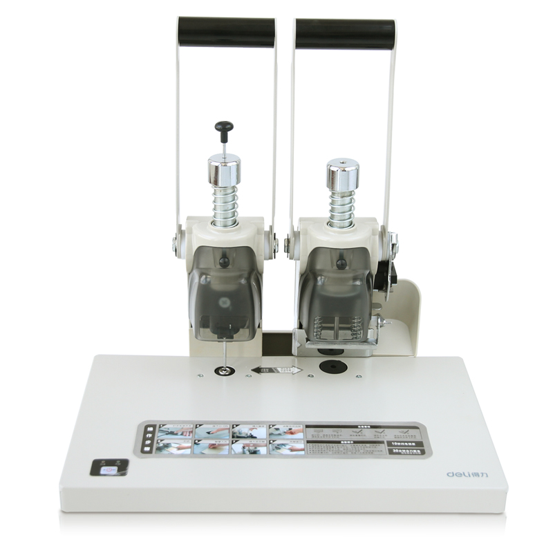 得力（deli）3875 财务凭证装订机 闪电快装 边距可调节 装订厚度30mm 白色