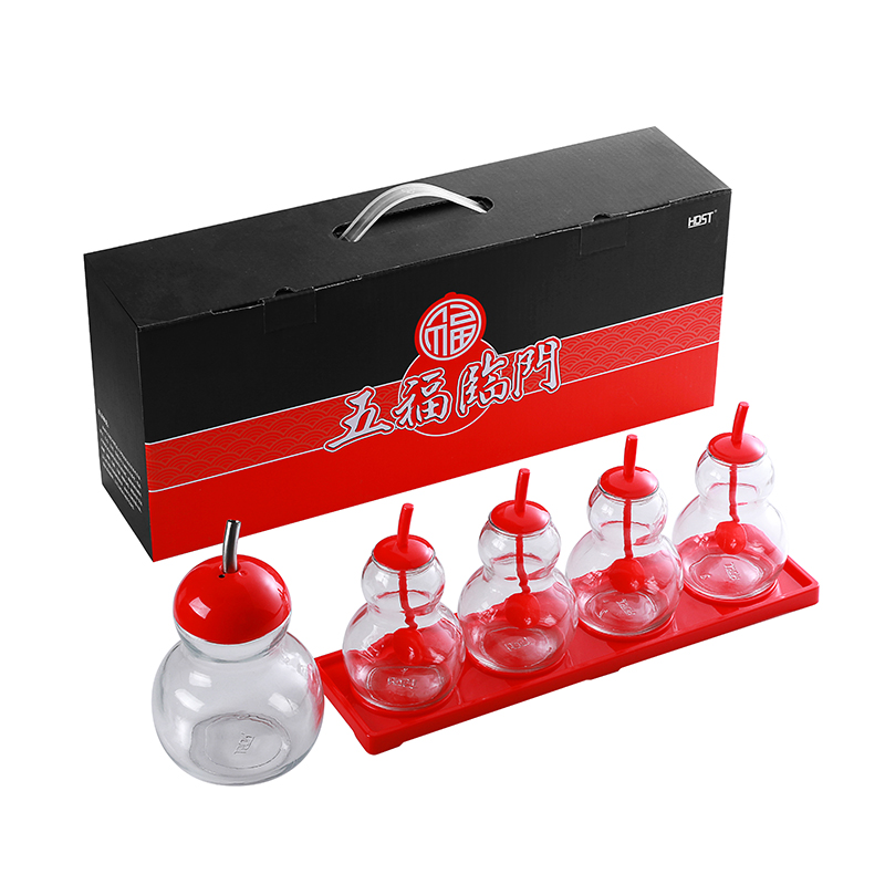 HDST（华典世通）五福临门调味罐六件套WF-20110（单位：套）  不锈钢色  