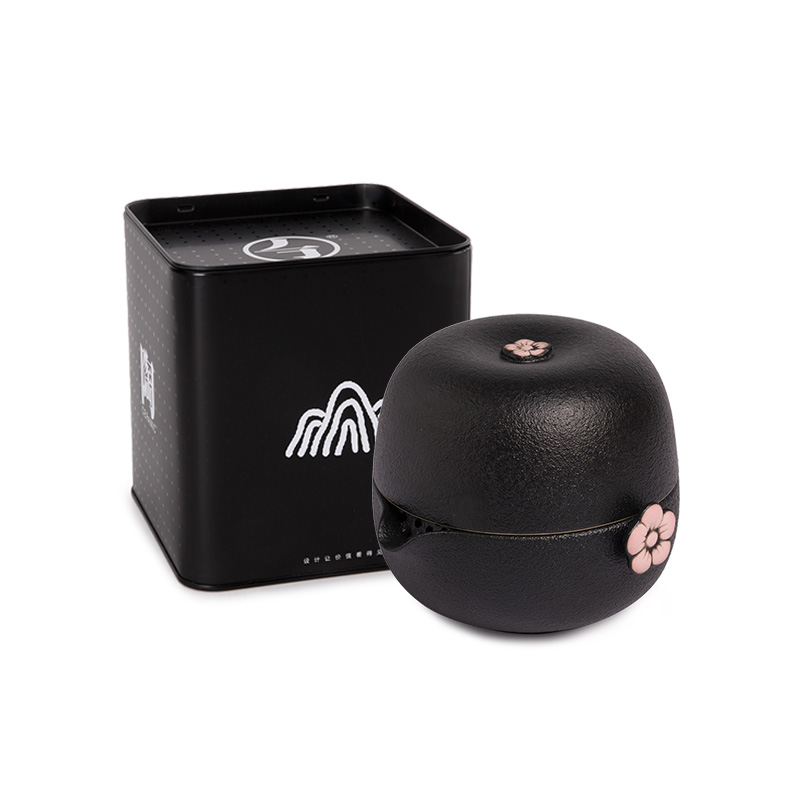 万仟堂（Edenus） 梅花客 两件套 旅行便携茶具 黑色（单位：套）