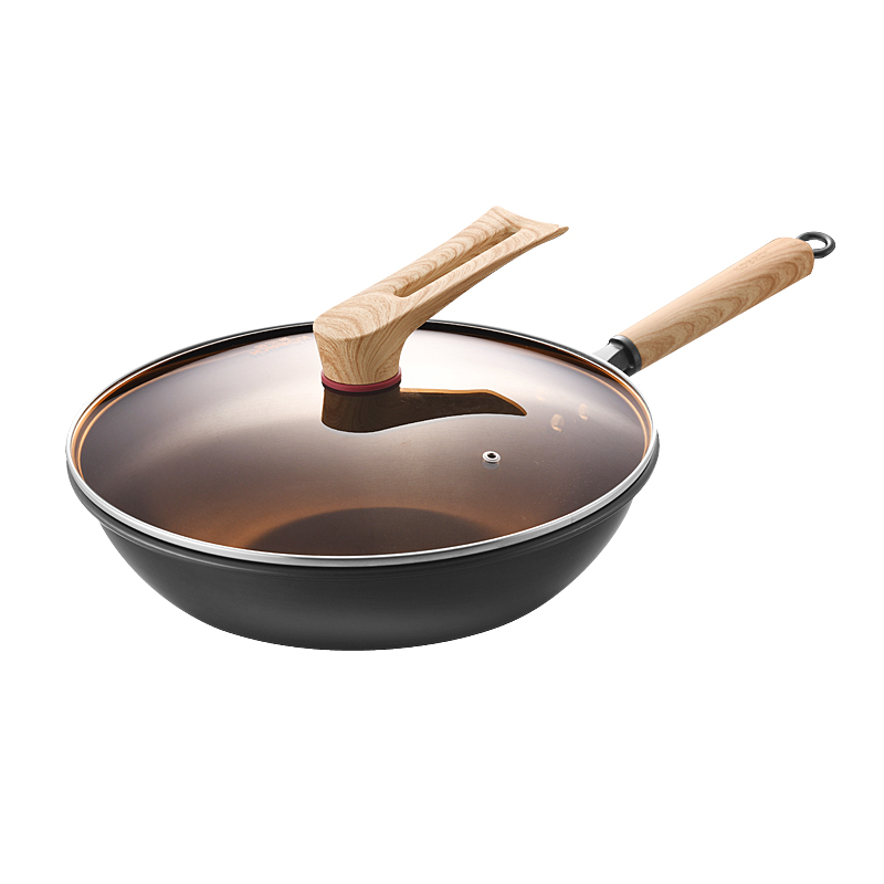 康巴赫 KGZ-C32T 32cm 标配匠心无涂层炒锅 黑色（单位：个）