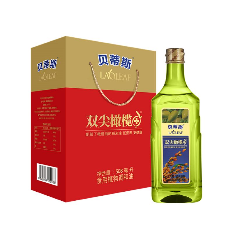 贝蒂斯508毫升橄榄稻米调和油单支礼盒装 绿色