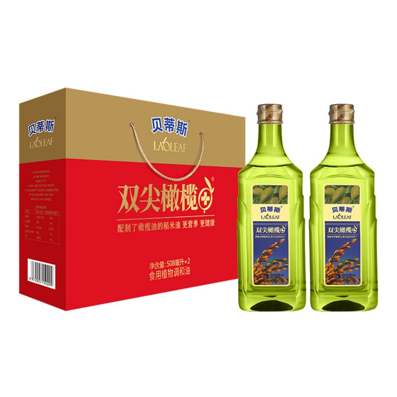贝蒂斯 508毫升橄榄稻米调和油508ml*2支 礼盒装（单位：盒） 绿色