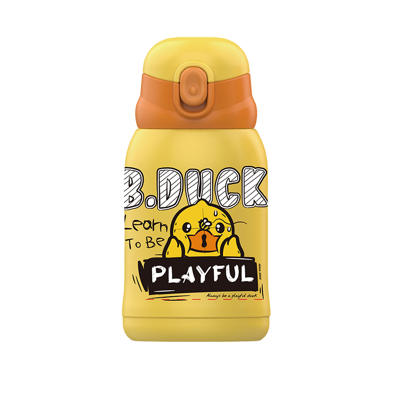 FACE&times;B.DUCK儿童保温杯（一杯两盖/含杯套）BD-KV48D  黄色  