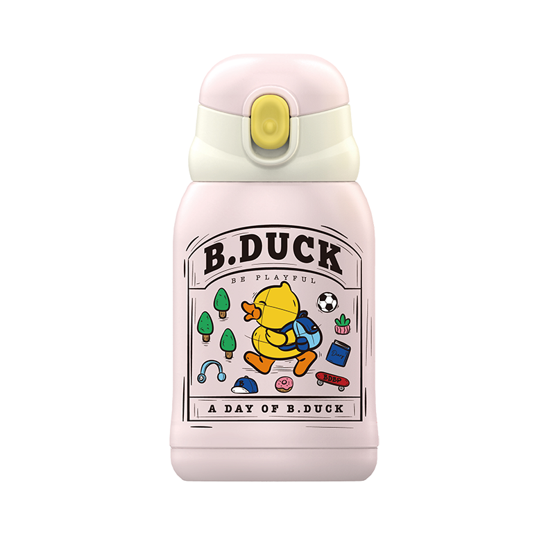 FACE&times;B.DUCK儿童保温杯（一杯两盖/含杯套）BD-KV48D  粉色  