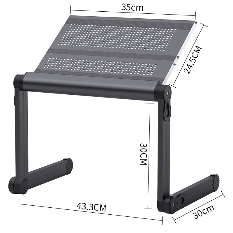 HAILE支架笔记本电脑显示器双用铝合金增高折叠底座托架AC-7  银色  
