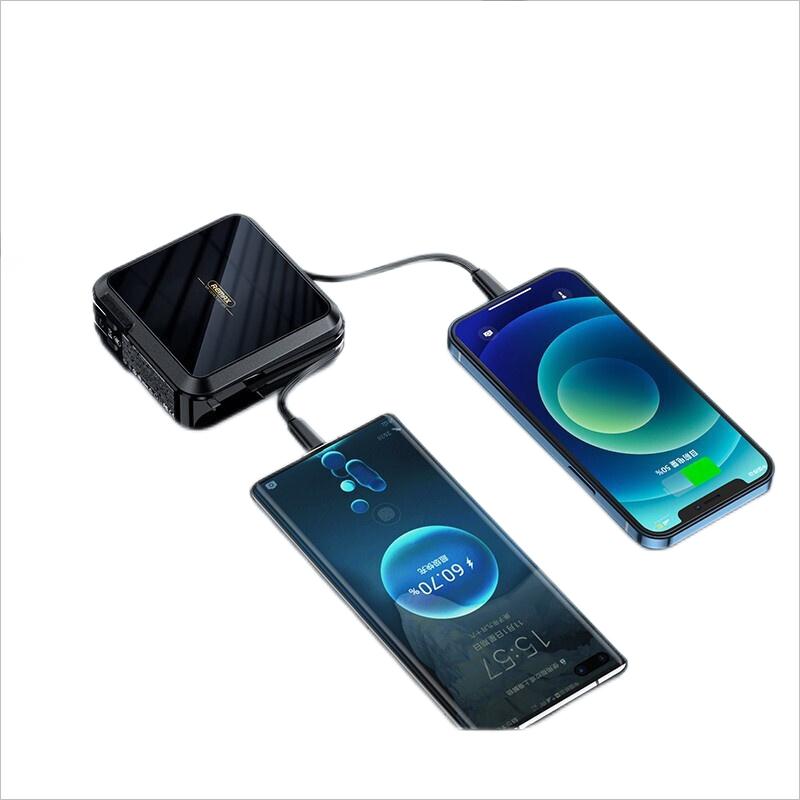 REMAX无界3 PD20W+QC22.5W 多兼容自带线插头移动电源  15000mAhRPP-276  黑色  