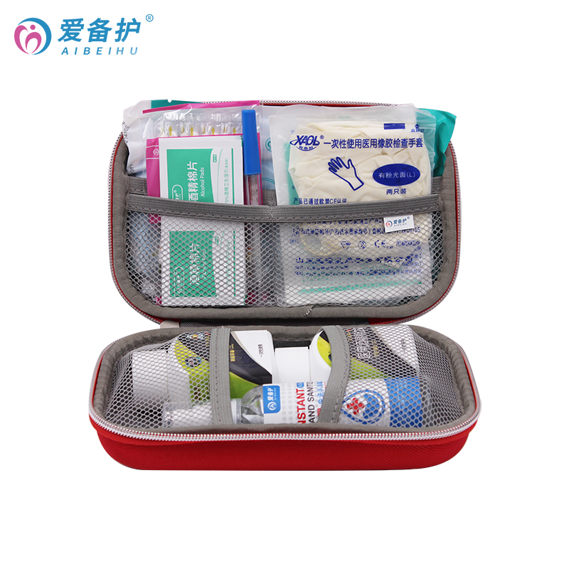爱备护 急救包户外家用防控防护包旅行应急包便携车载应急救援包车用 ABH-L004M  红色  