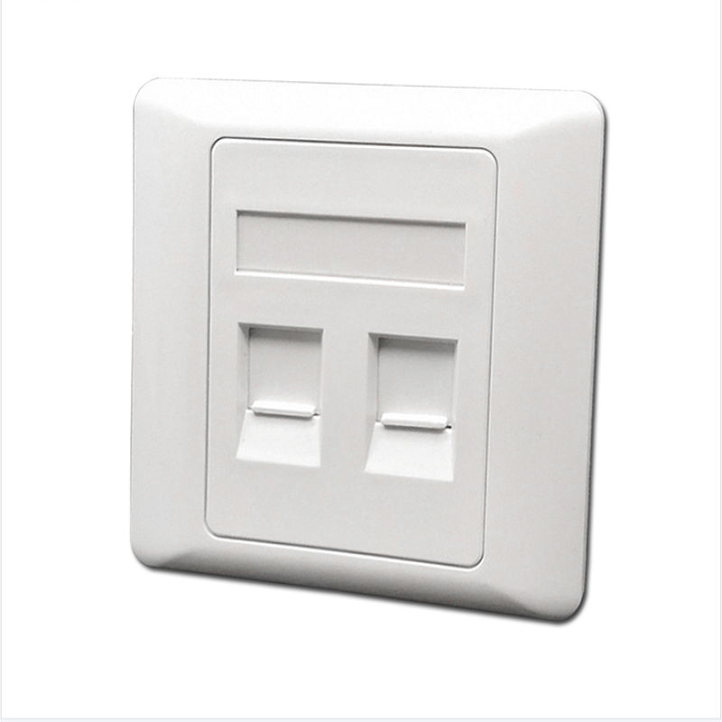 山泽（SAMZHE）双口网络面板【普通版十个装】加厚豪华型网线插座网络电话信息 MB-10X  白色  