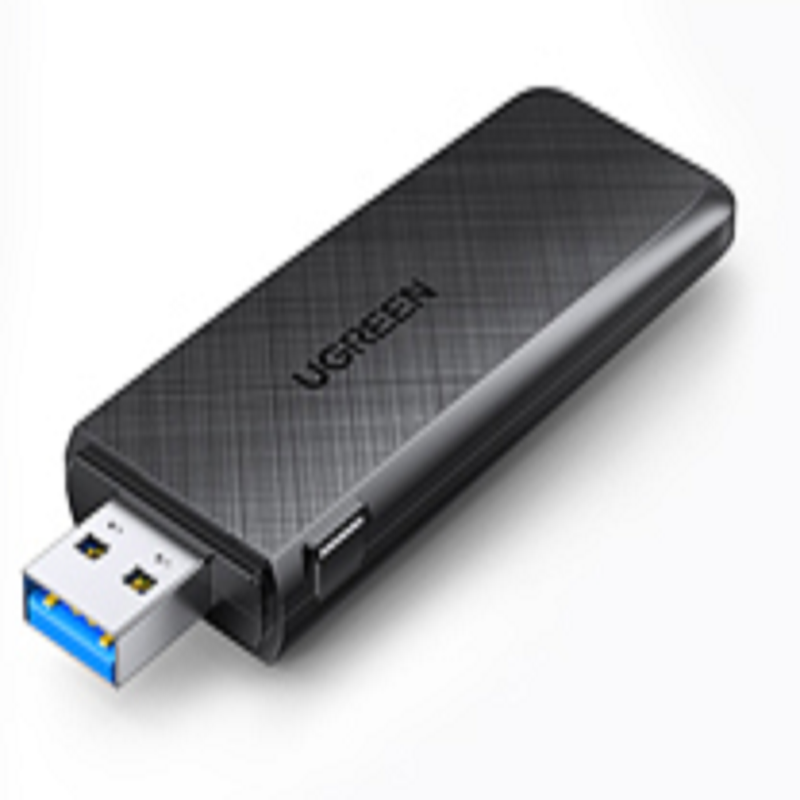 绿联 USB无线网卡 AC1300M双频 免驱动 适用台式机笔记本电脑随身无线WiFi接收器 外置5G千兆高速网卡  黑色  