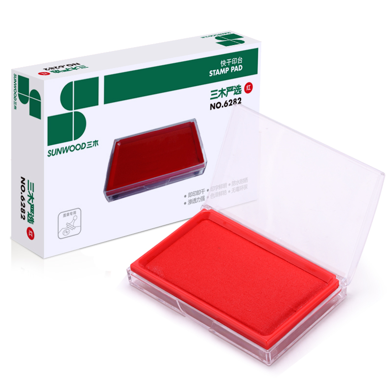三木 6282 方形快干印台  红色 （计价单位：个）  红色  