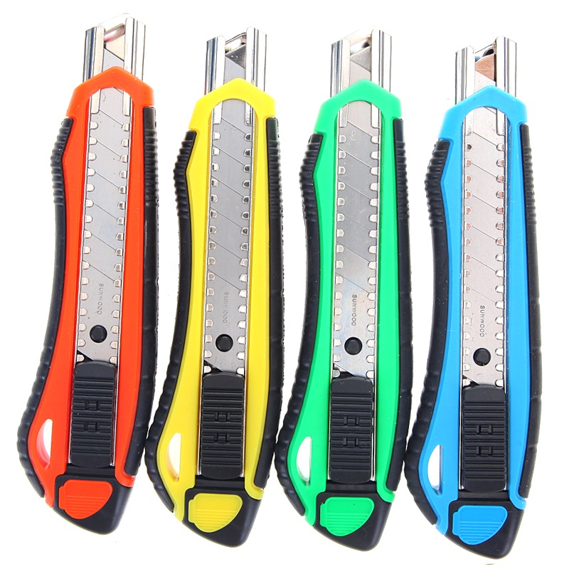 三木（SUNWOOD） 91027 0.5*18*170mm 大号防滑护套美工刀 混色（单位：把）