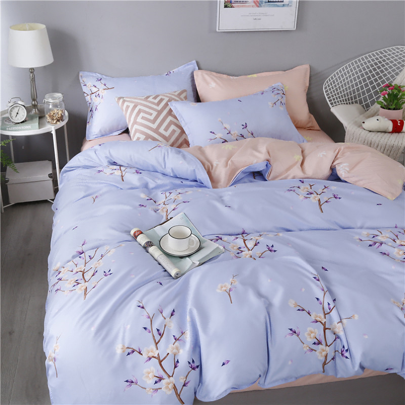 啄木鸟PLOVER家纺卡肤棉枝头飘香四件套1.8m床+ZMN-SX-05（单位：套） 天蓝色