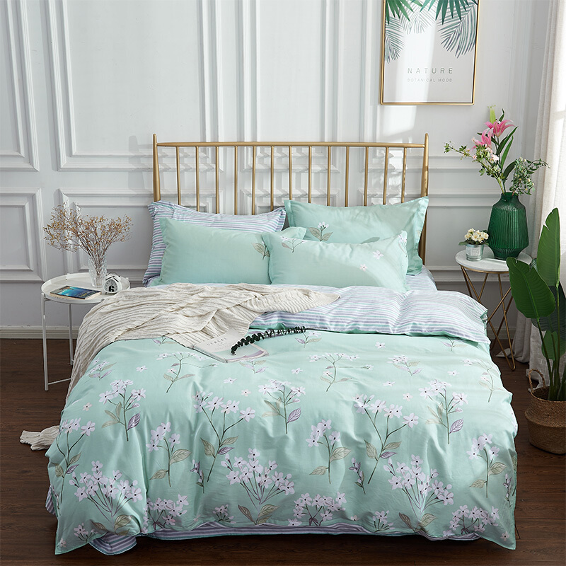 啄木鸟PLOVER家纺锦绣花期纯棉四件套+ZMN-CM-02  婴儿蓝  