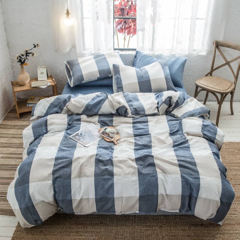 啄木鸟PLOVER家纺全棉水洗棉-蓝色四件套+ZMN-QMSX-01  尼加拉蓝  