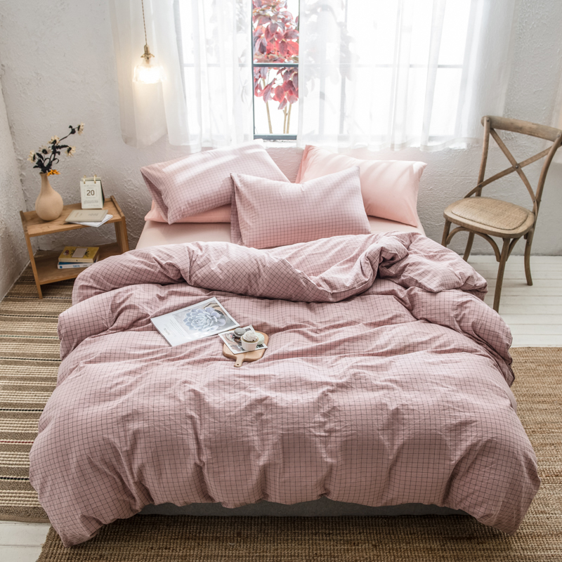 啄木鸟PLOVER家纺全棉水洗棉-粉四件套+ZMN-QMSX-02  豆沙色  